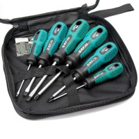 Supply 6pcs Cr-V steel screwdriver sets Philips slotted screwdriver sets with anti-slip rubber handle